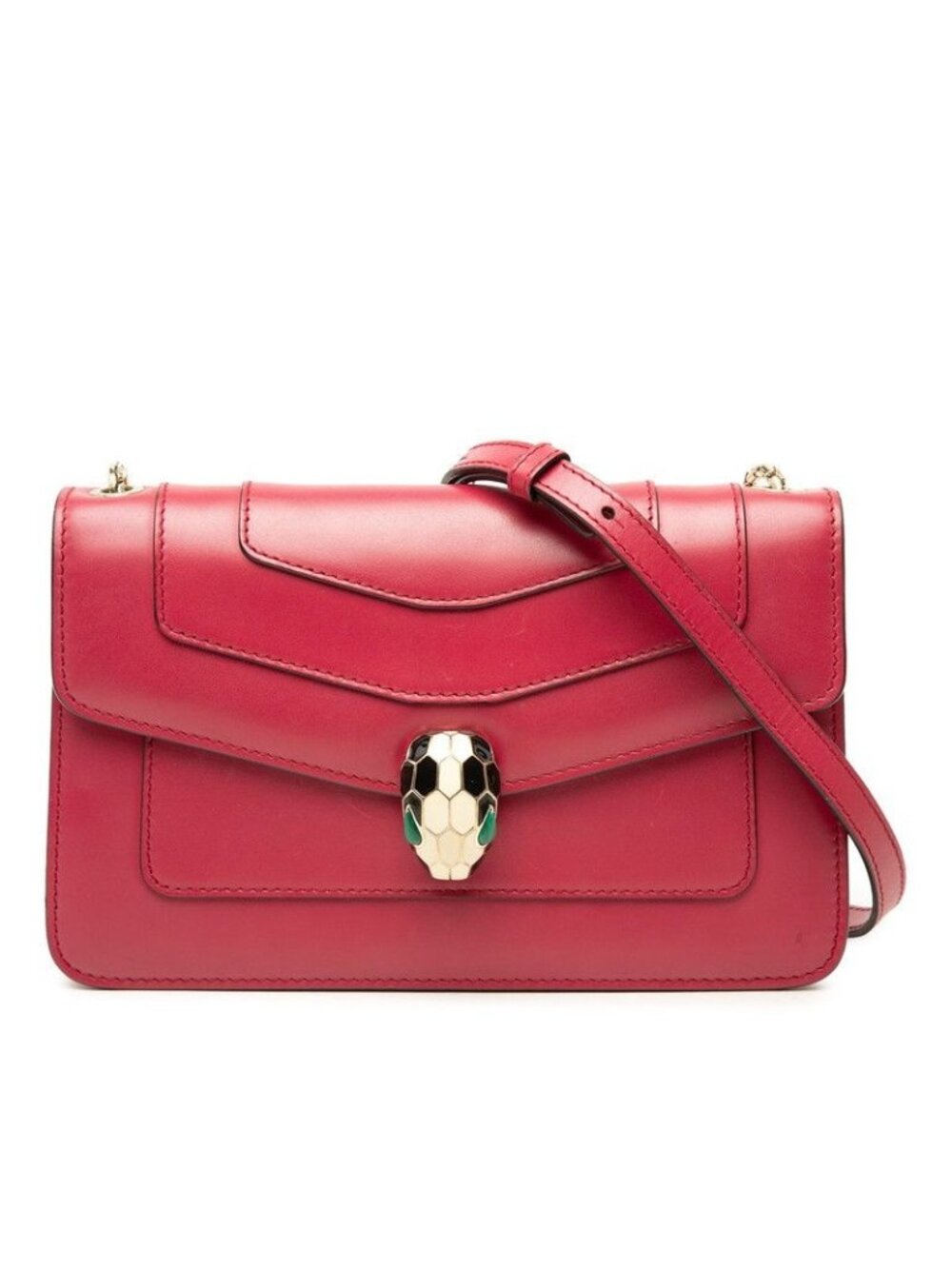Bvlgari Serpenti Forever Chain Shoulder Bag Pink Leather